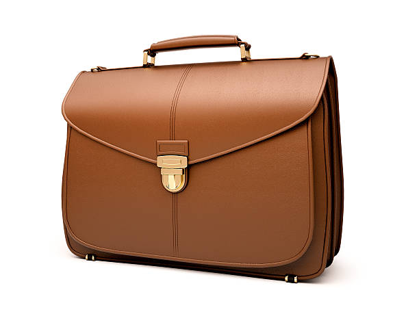 istock Brown business briefcase isolated 478844211