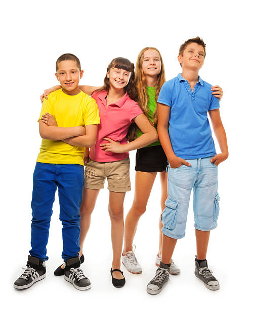 istock Four kids in full height 478848605