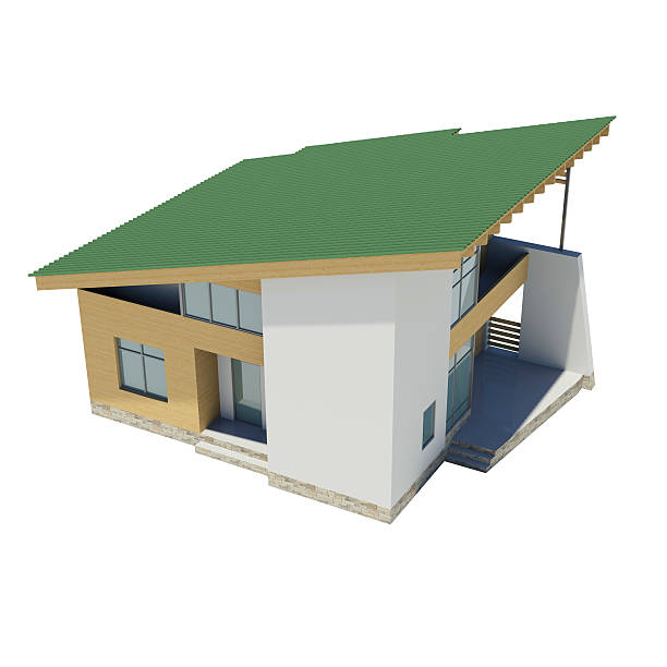 istock Wooden house with a green roof 478849683