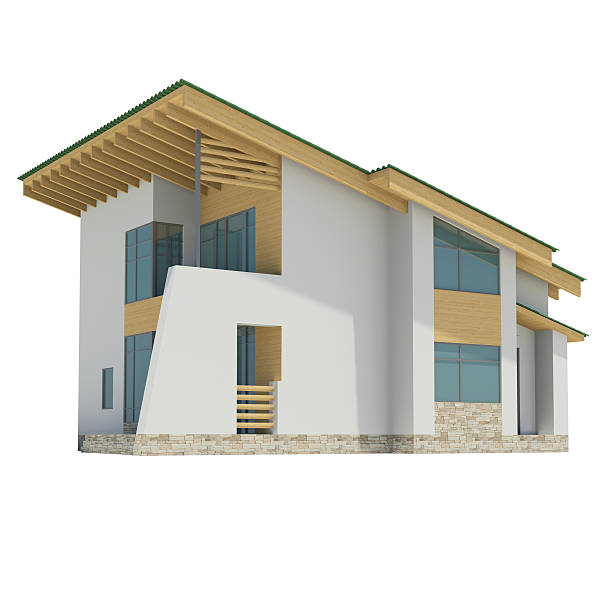istock Wooden house with a green roof 478849747