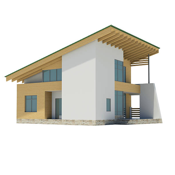 istock Wooden house with a green roof 478849773