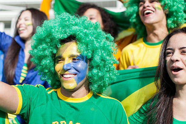 istock Happy Brazilian fan, cheering. 478851239