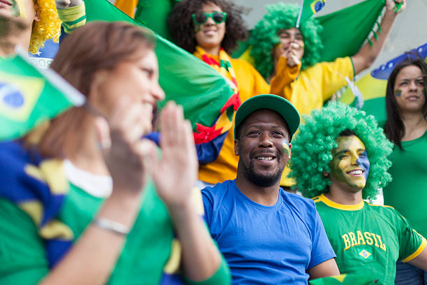 istock Happy soccer fans because Brazil is doing great! 478851245