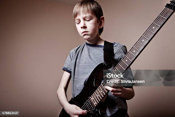 Boy Playing Guitar Stock Photo - Download Image Now - 10-11 Years, Acoustic Guitar, Art