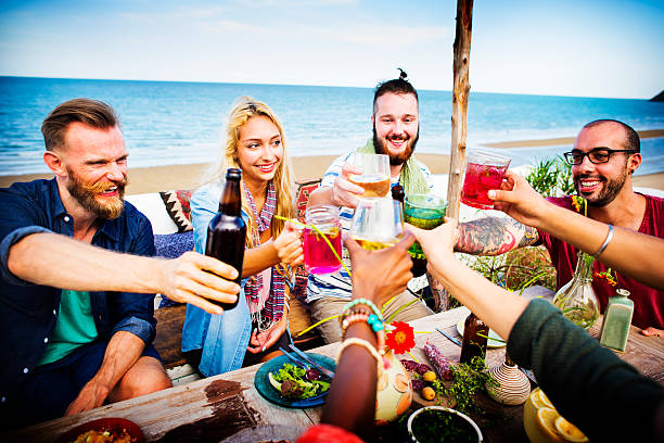 istock Beach Cheers Celebration Friendship Summer Fun Dinner Concept 478859110