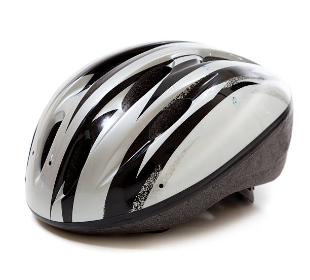 istock Gray bike helmet on a white background 478860217