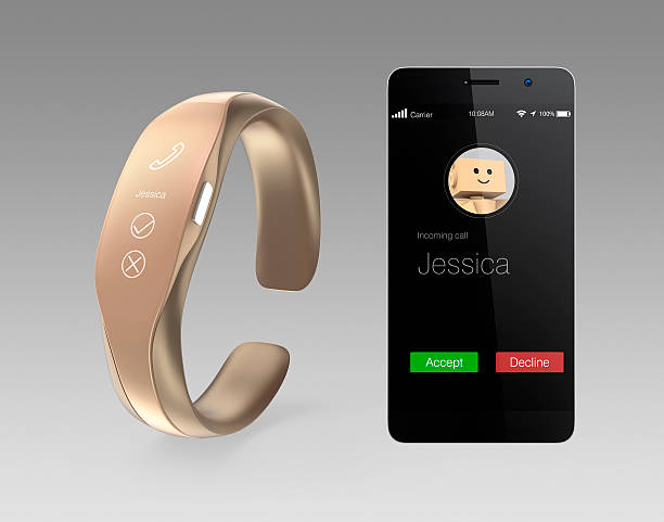 Incoming call information on smart phone and smart band.