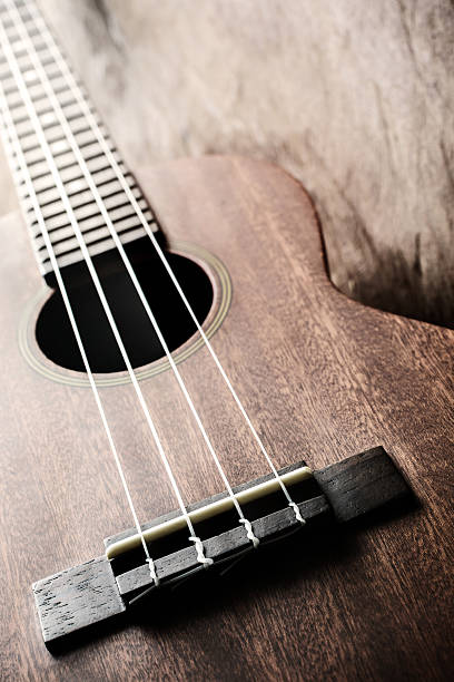 istock Close up of ukulele on old wood background 478863580