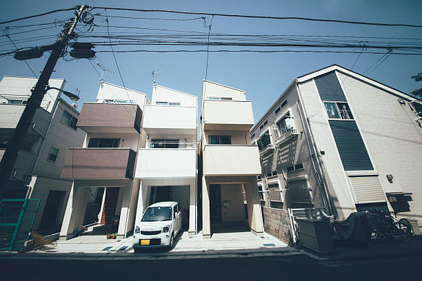 distrito residencial de la ciudad de tokyo - fines del período moderno fotografías e imágenes de stock