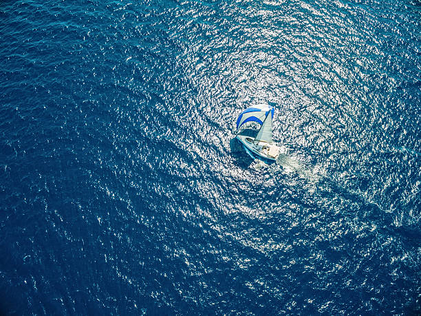istock Sailing with sailboat, view from drone 478863832