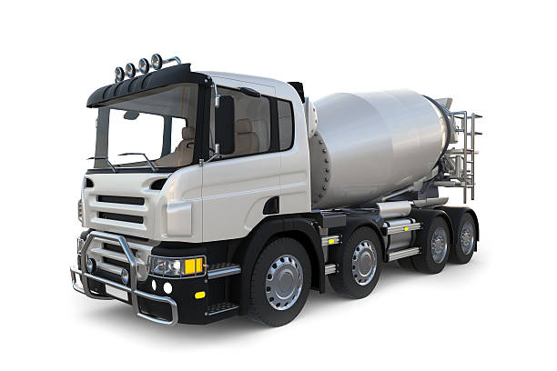 istock Concrete mixer truck on white background 478863854