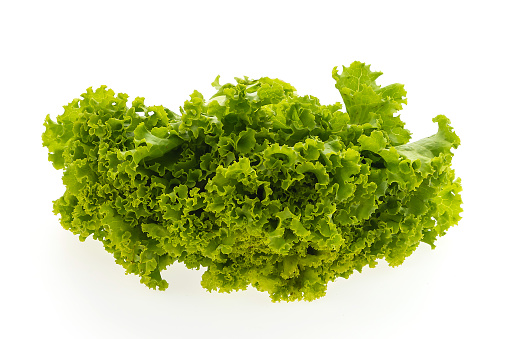 Green lettuce vegetables isolated on white background