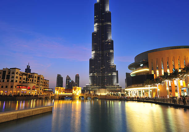 Dubai City Night View Stock Photo - Download Image Now - Dubai, Burj Khalifa,  Night - iStock