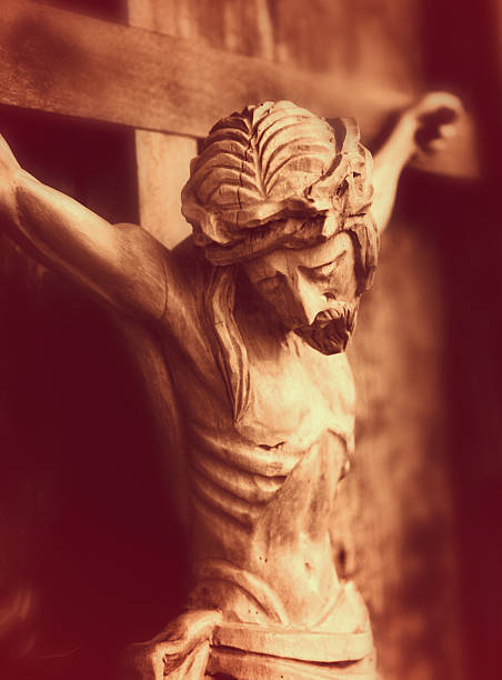 istock crucified Jesus Christ  (an ancient wooden sculpture) 478869418