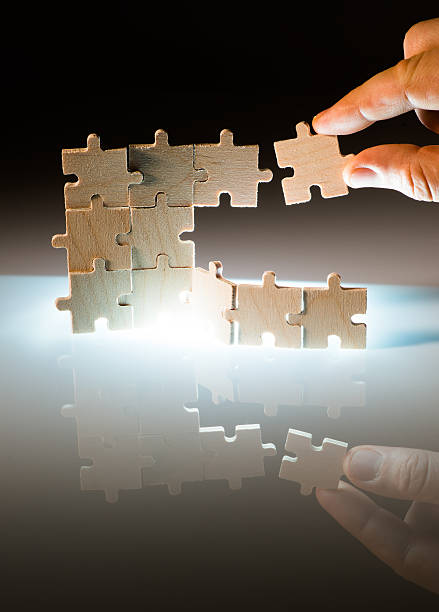 istock Wooden puzzle and backlight background. Close up 478869507