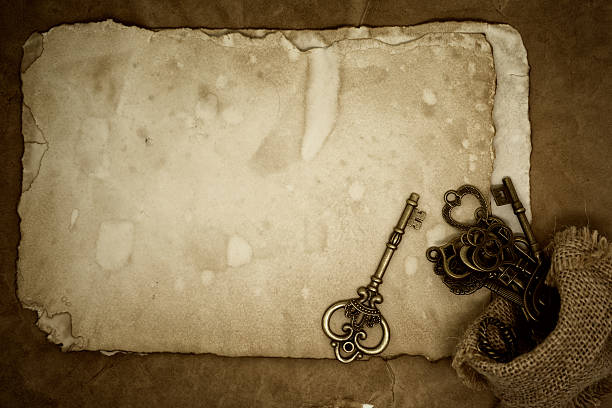 istock Vintage keys on old paper background 478869630