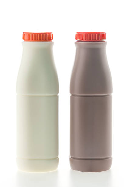 istock Chocolate Milk bottle isolated on white 478869756