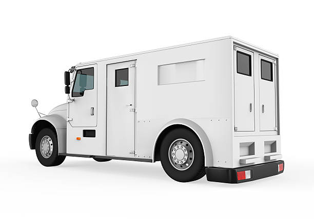 Armored Truck Armored Truck isolated on white background. 3D render armored vehicle stock pictures, royalty-free photos & images