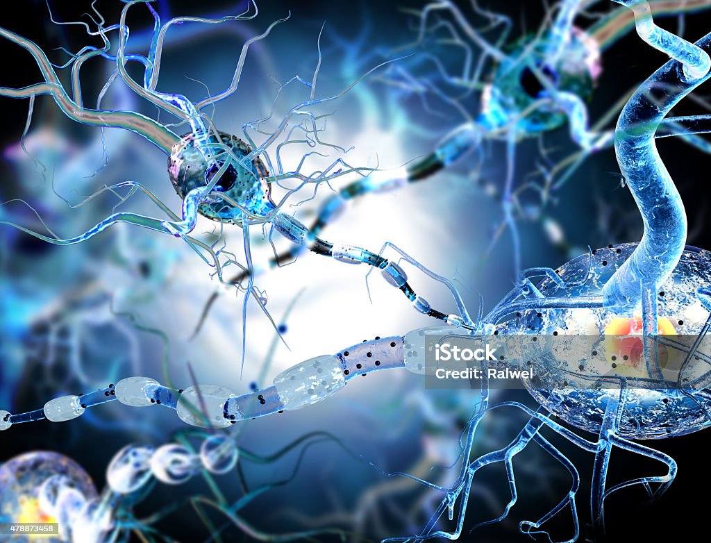 3 d illustration de cellules nerveuses - Photo de Déclin libre de droits