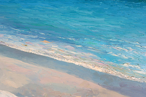 istock Original painting, artwork, oil on canvas, natural beach in Greece 478874936