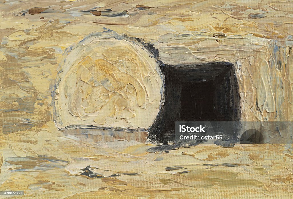 Obrządek: Wielkanoc puste Tomb Sztuka Malarstwo - Zbiór ilustracji royalty-free (Grób - miejsce pochówku)