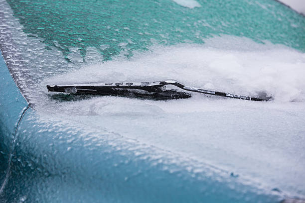 istock Frozen car wiper with icicles, ice and frost 478877827