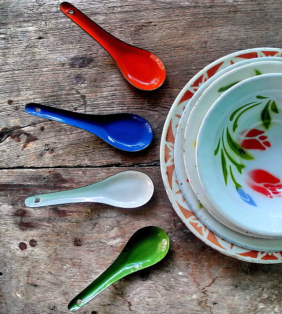 Colorful and eye-catching traditional Chinese tea cups Jianzhan close-up