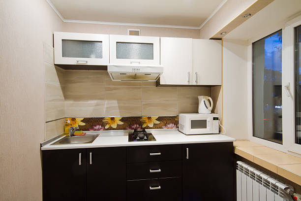 istock Spacious studio apartment, view of the kitchen 478878764