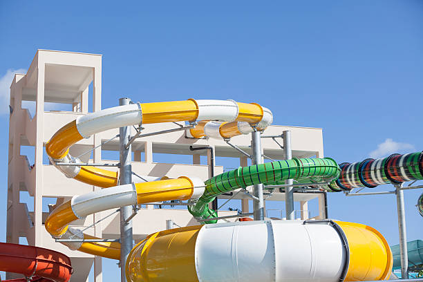 istock Aqualand water park pipes coming from three story structure 478882743