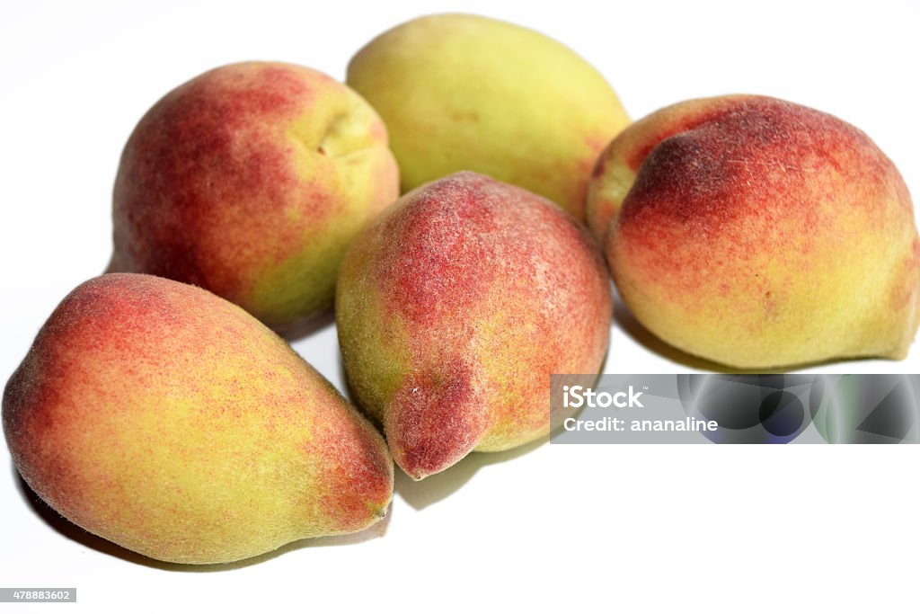 sweet peach fruit  in white isolate background 2015 Stock Photo