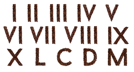 Roman numerals out of coffee