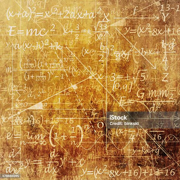 Scientific Background Stock Photo - Download Image Now - Chalkboard - Visual Aid, Chemistry, Mathematical Symbol