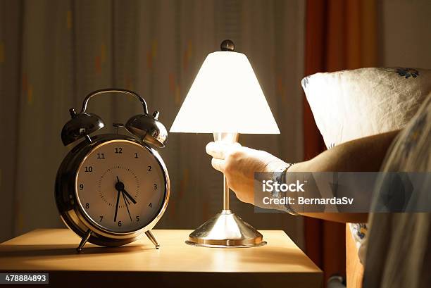 Get Out Of Bed In The Middle Of The Night Stock Photo - Download Image Now - Lighting Equipment, Sleeping, Night