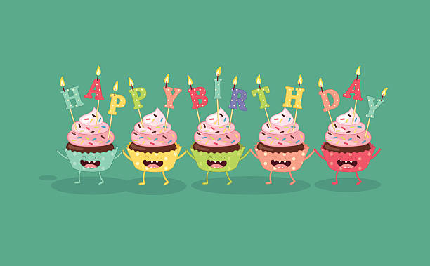 ilustrações de stock, clip art, desenhos animados e ícones de cupcakes - birthday cupcake pastry baking