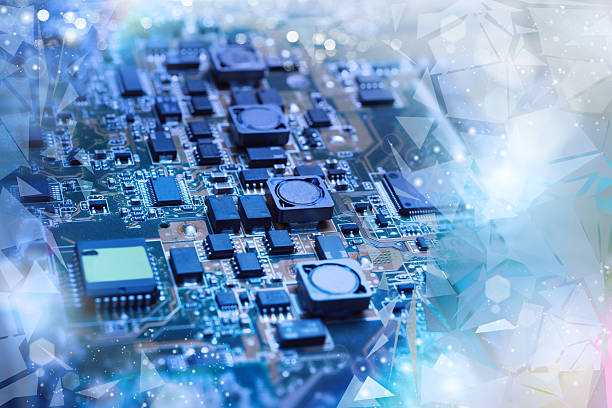 istock Closeup on electronic board in hardware repair shop, blurred and 478892192