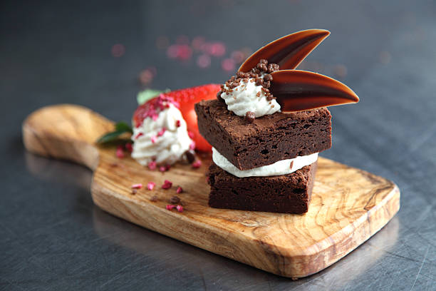 istock Plated choclate brownie desert 478895365