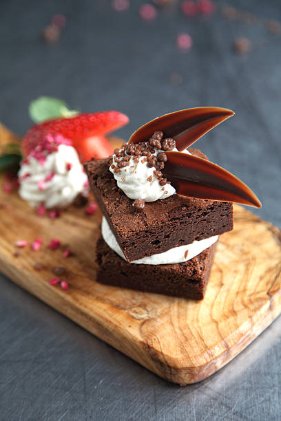 istock Plated choclate brownie desert 478895375