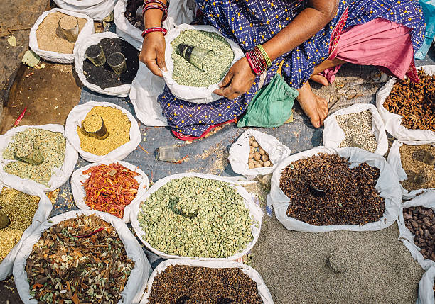 nuts, seeds and spices for sale at the Chadni Chowk spice market
