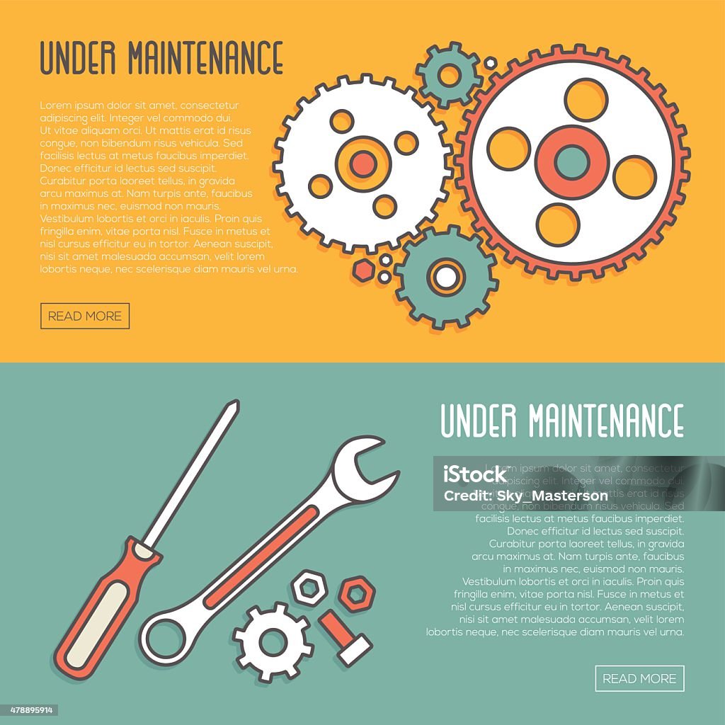 Maintenance Design Message Under Maintenance Website Page Message Banners Stock Illustration ...