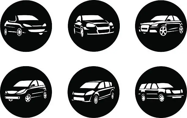 Vector illustration of set of car icons