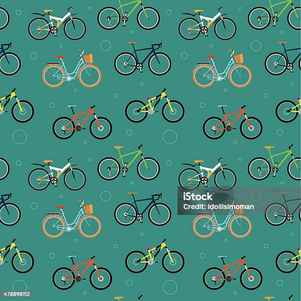 Bike Riding Background Pattern Bike Pattern Stock Illustration - Download Image Now - 2015 ...