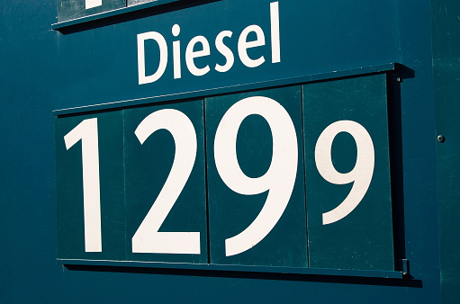 diesel price on the petrol station