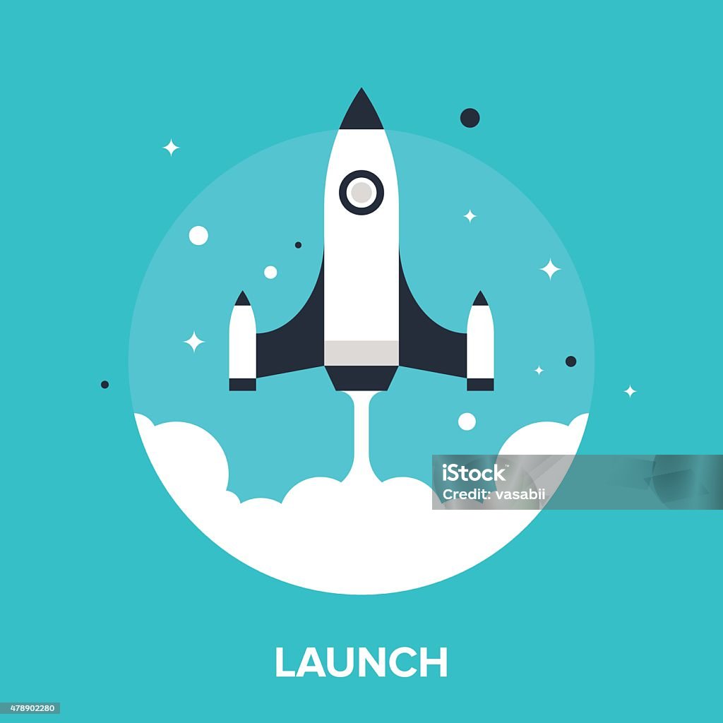 launch Abstract vector illustration of launch flat design concept. Rocketship stock vector