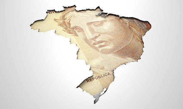 la struttura a incasso consente di regolare paese mappa del brasile - extruded foto e immagini stock