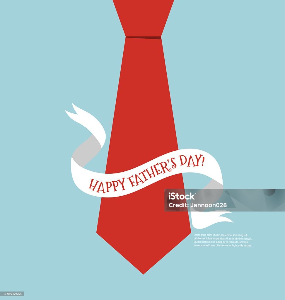 Happy fathers day card design with Big Tie. Vector Illustration. Necktie stock vector