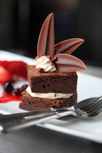 istock Plated choclate brownie desert 478913685