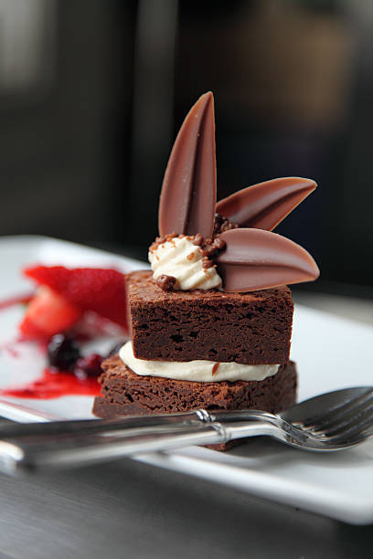 istock Plated choclate brownie desert 478913707