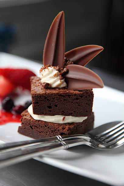 istock Plated choclate brownie desert 478913721