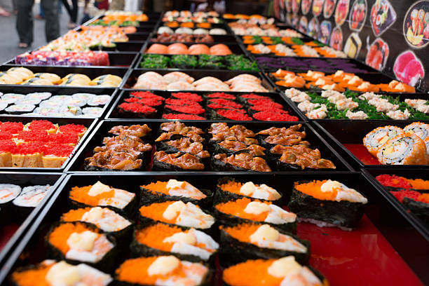 sushi bar stock photo