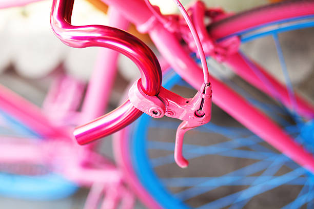 istock Pink brake and steering rod of bicycle 478918886